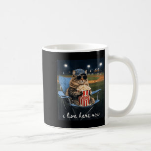 Funny Cat Baseball Mum I Live Here Now Coffee Mug