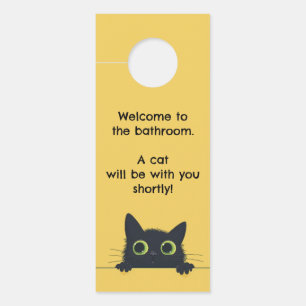 Funny Cat Bathroom Door Hanger