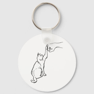 Funny Cat Best Friend Fist Bump Cat Lover Key Ring