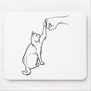 Funny Cat Best Friend Fist Bump Cat Lover  Mouse Pad