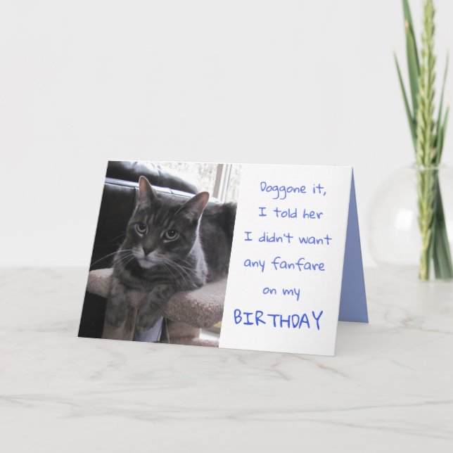 Funny Cat Birthday Card (Front)