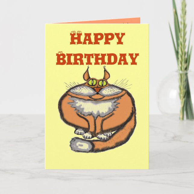 Funny cat birthday card (Front)