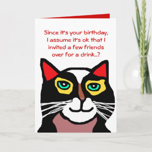 Funny Cat Birthday Card Gift