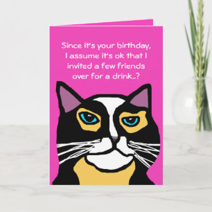 Funny Cat Birthday Card Gift
