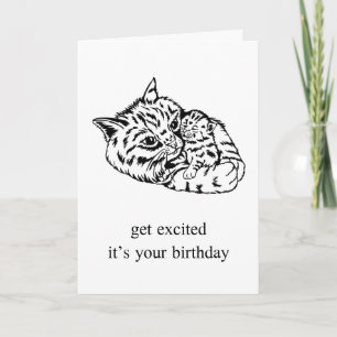 Funny Cat Birthday for Friend, Mum, Dad Card
