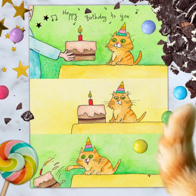 Funny Cat Birthday postcard  (Creator Uploaded)