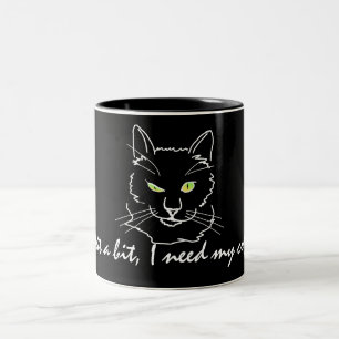 Funny Cat Black Two-Tone Coffee Mug
