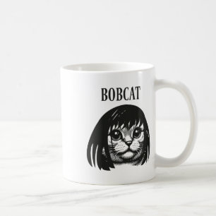 Funny Cat Bob Hairstyle Bobcat Humourous Cats Cat Coffee Mug