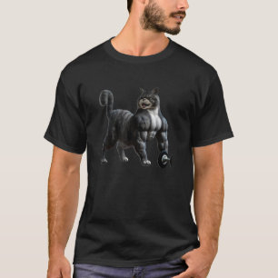 Funny cat ,bodybuilder,fitness,gym. T-Shirt