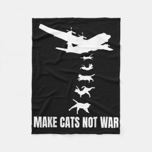 Funny Cat Bombs Anti-war Fleece Blanket