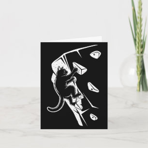 Funny cat bouldering rock climbing cat  card