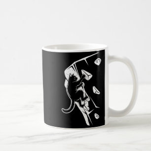 Funny cat bouldering rock climbing cat coffee mug