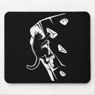 Funny cat bouldering rock climbing cat mouse pad