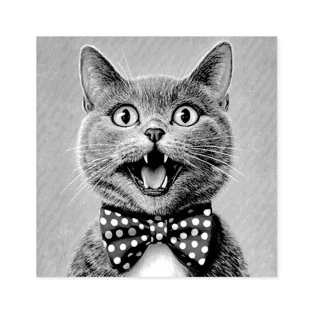 FUNNY CAT BOW TIE RUBBER STAMP (Imprint)