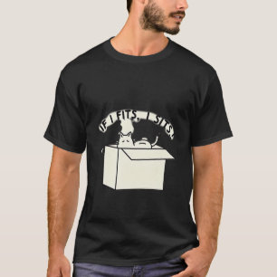 Funny Cat Box Outline 'If I Fits, I Sits' T-Shirt