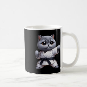 Funny Cat British Shorthair Wearing Karate Gi Blac Coffee Mug