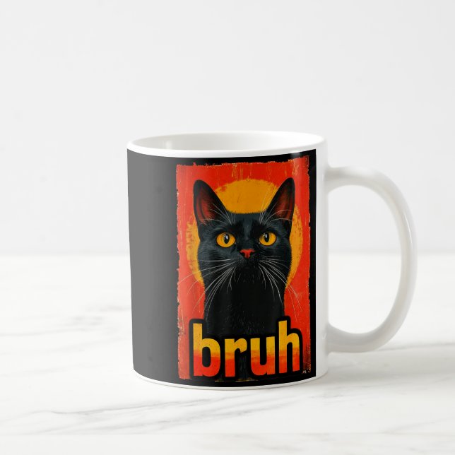 Funny Cat Bruh For Teens Boys Girls Men Women Meme Coffee Mug (Right)