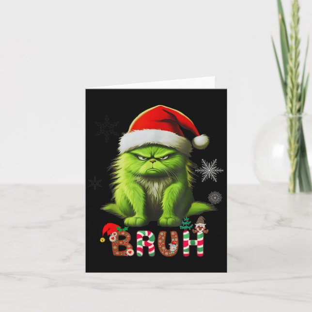 Funny Cat Bruh Saying Bro  Card (Front)
