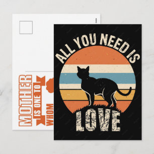 Funny cat, cat mum, women' cat gift for cat lovers holiday postcard