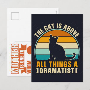 Funny cat, cat mum, women' cat gift for cat lovers holiday postcard