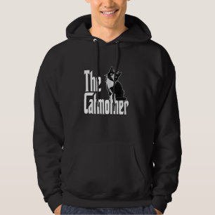 Funny Cat Catmother Black and White Cat Mother Kit Hoodie