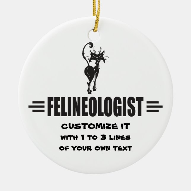 Funny Cat Ceramic Tree Decoration (Front)