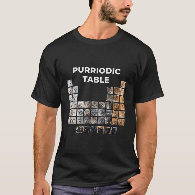 Funny Cat Chemistry Pun Periodic Table T-Shirt (Front)