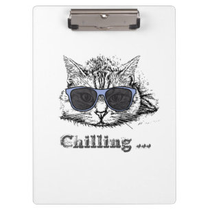 Funny Cat Chilling With Cute Sunglasses Clipboard