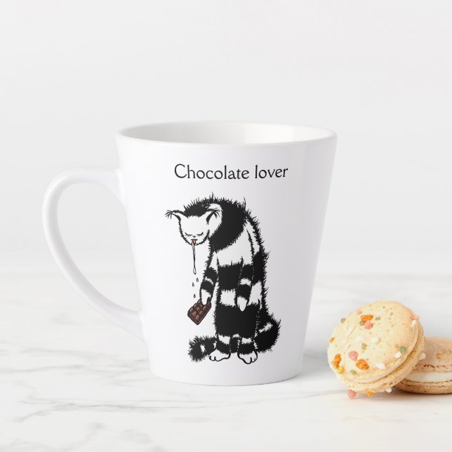 Funny Cat Chocolate Lover Latte Mug (In Situ)