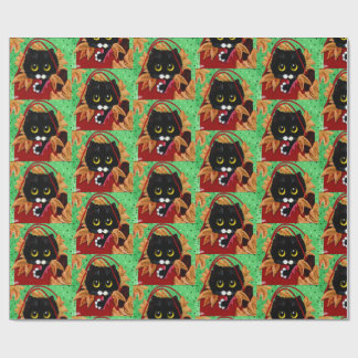 Funny Cat Christmas Art Wrapping Paper
