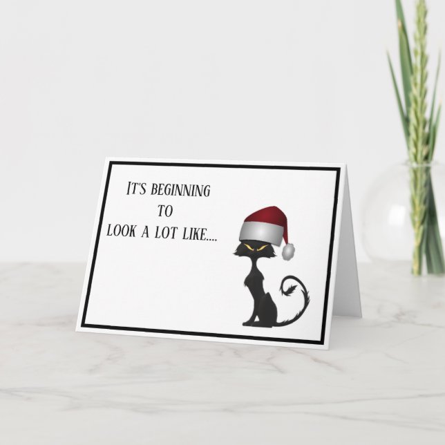 Funny Cat Christmas Card (Front)