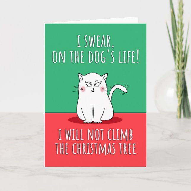Funny Cat Christmas Card (Front)