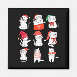 Funny Cat Christmas Cute Kitten For Who Loves Cats Magnet