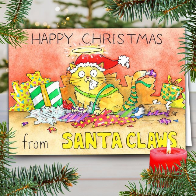 Funny Cat Christmas Greeting Card (Creator Uploaded)