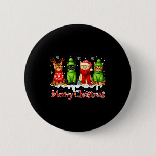Funny Cat Christmas Holiday Xmas Santa Hat Meowy C 6 Cm Round Badge