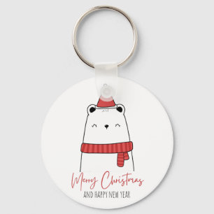 Funny cat christmas   key ring