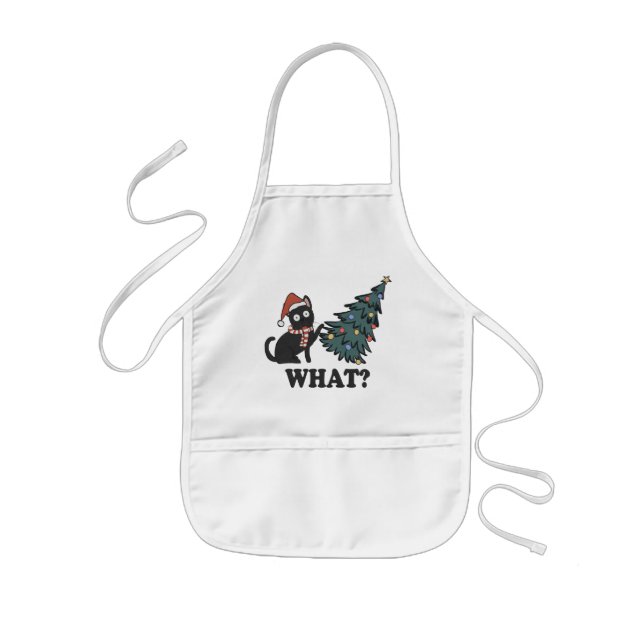 Funny Cat Christmas Kids Apron (Front)