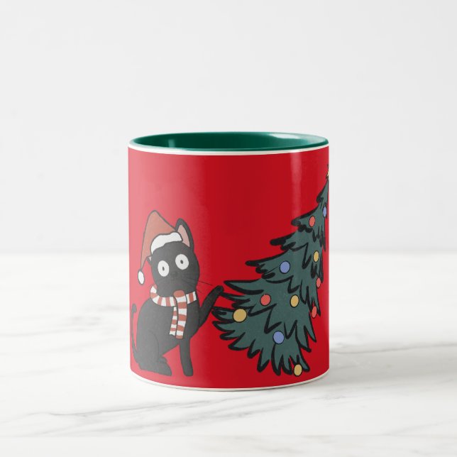 Funny Cat Christmas Mug (Center)