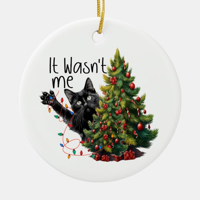 Funny cat Christmas ornament (Front)
