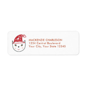 Funny Cat Christmas Return Address Label