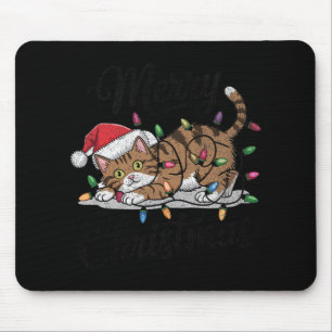 Funny Cat Christmas Scary Black Cat Halloween Mouse Pad