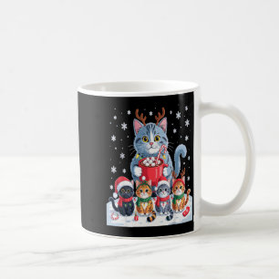 Funny Cat Christmas Shirt Holiday Santa Design  Coffee Mug