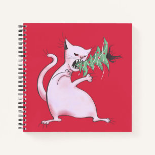 Funny Cat Christmas Tree Eater Holiday Notebook