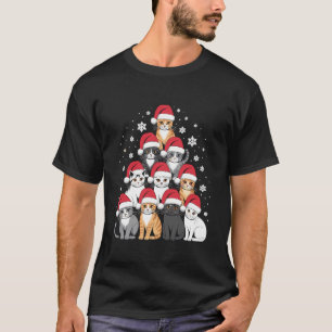 Funny Cat Christmas Tree Holiday Cat Lover for Wom T-Shirt