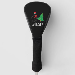 Funny Cat Christmas Tree over Cat What Golf Head Cover