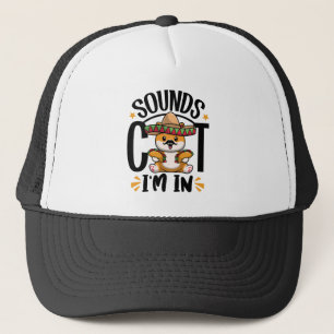 Funny Cat Cinco De Mayo Gift Sombrero Tacos Lover Trucker Hat