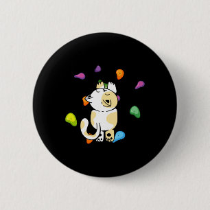 Funny Cat Climber Rock Climbing For Men Women And 6 Cm Round Badge