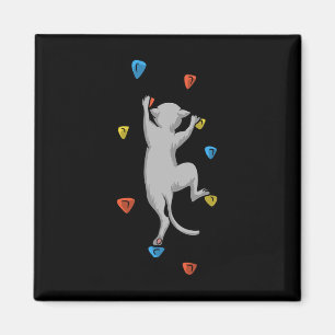 Funny Cat Climber Rock Climbing Gift For Men Women Magnet
