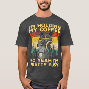 Funny cat coffee cats mum dad espresso sarcasm meh T-Shirt