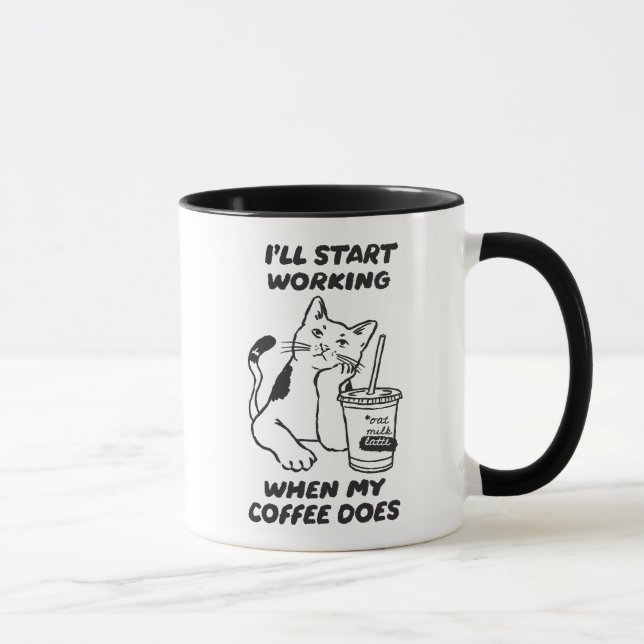 Funny Cat Coffee Co-Workers Office Mug (Right)